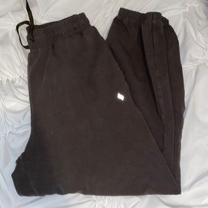 Sweatpants- cinched at the ankles